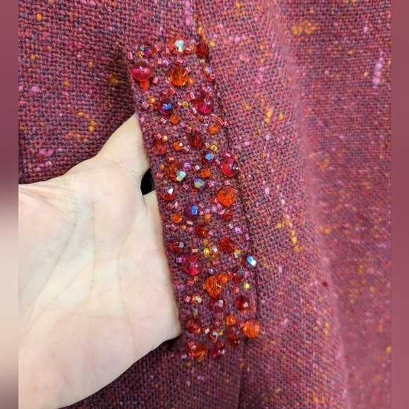 VINTAGE James Purcell Fuchsia Boucle Tweed Strapless Dress 10 Party Cocktail - Picture 3 of 15